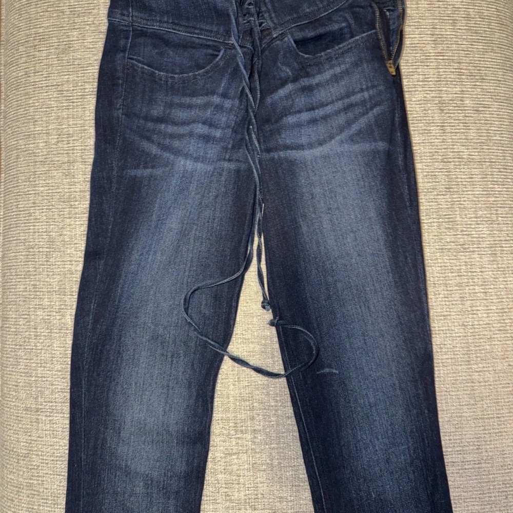 Express Ladies Denim Dark Wash High Rise Stretch Leggings